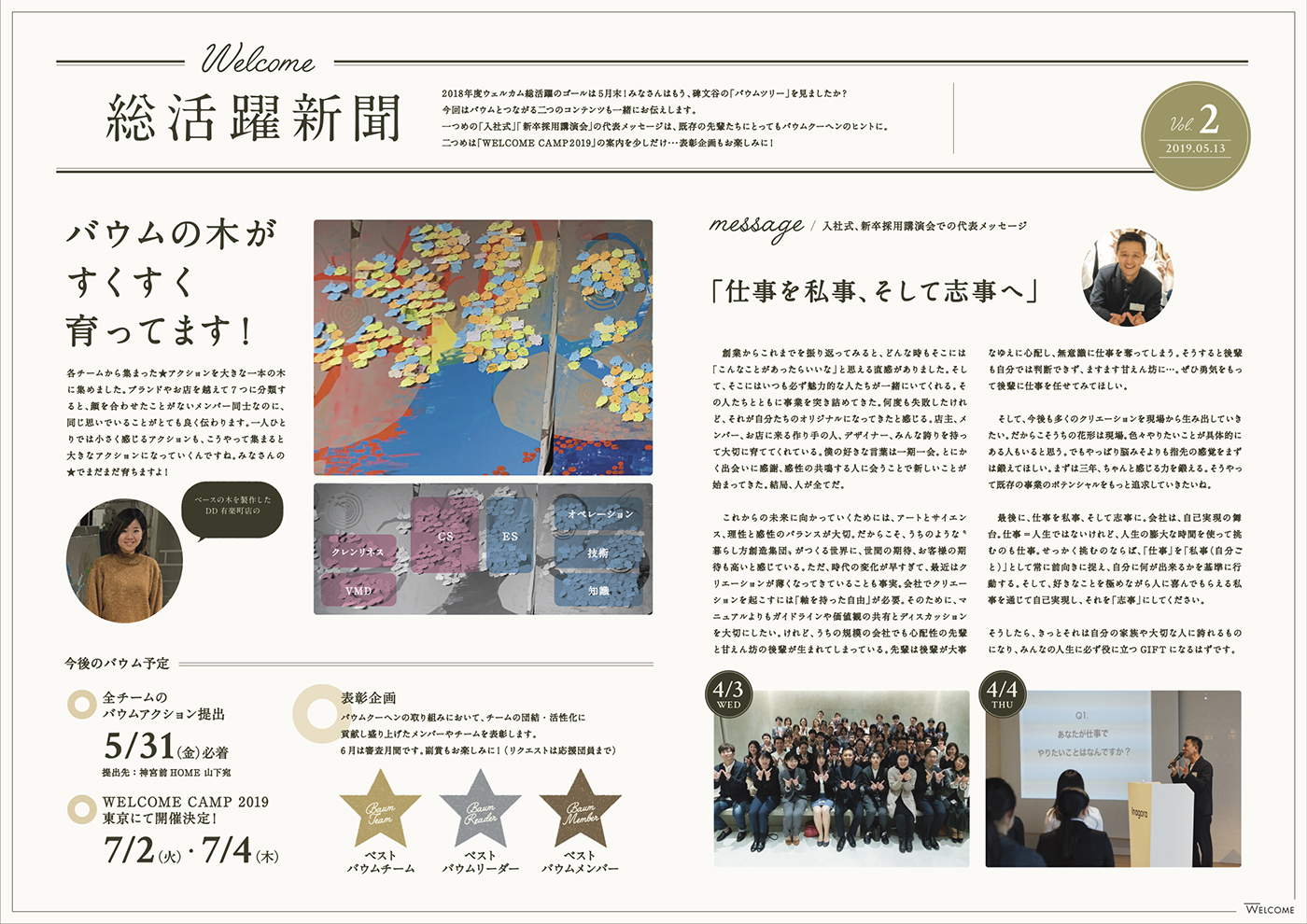 活動を後押しする社内報作成
